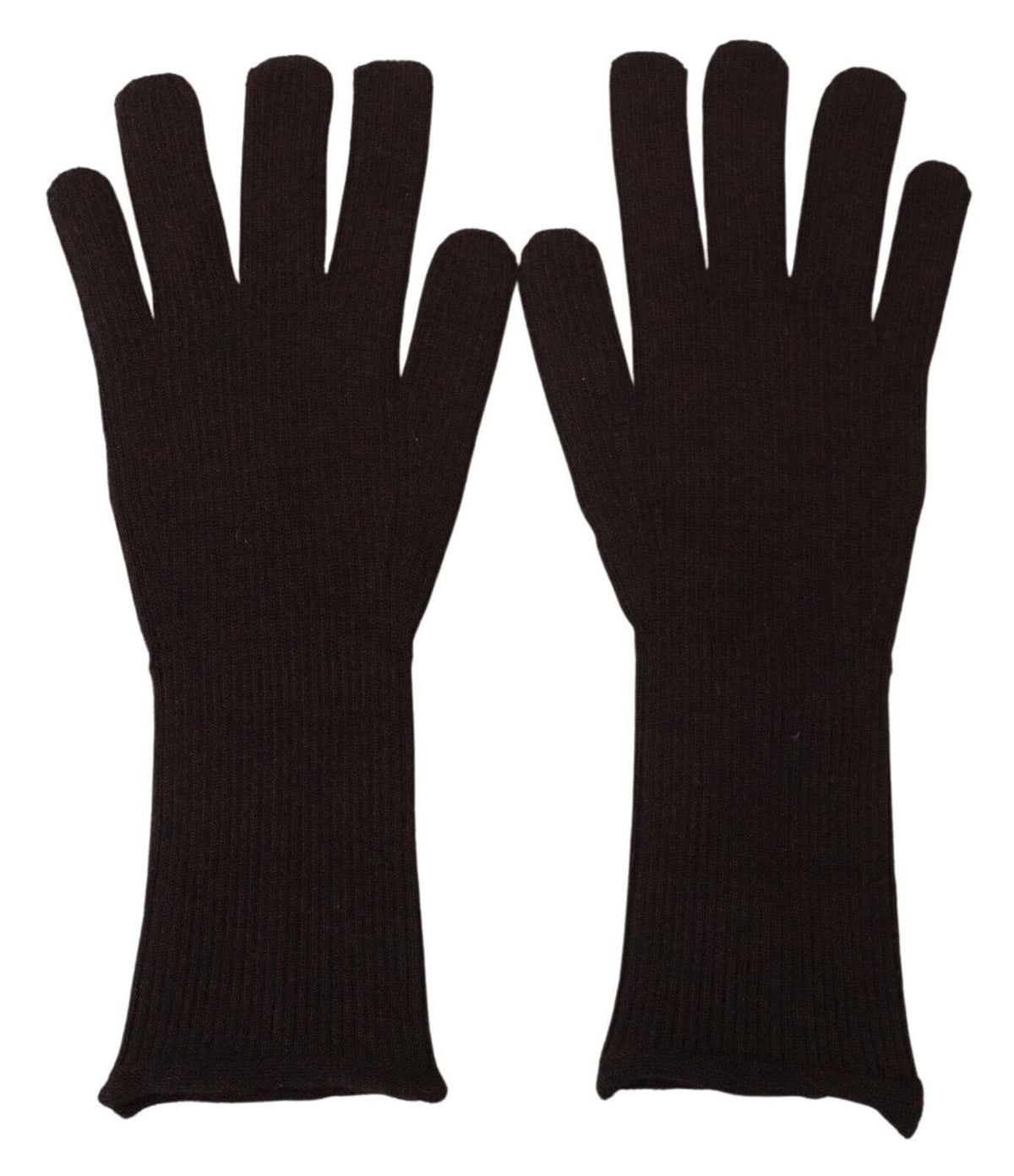 Gants élégants en soie et cachemire marron Dolce &amp; Gabbana