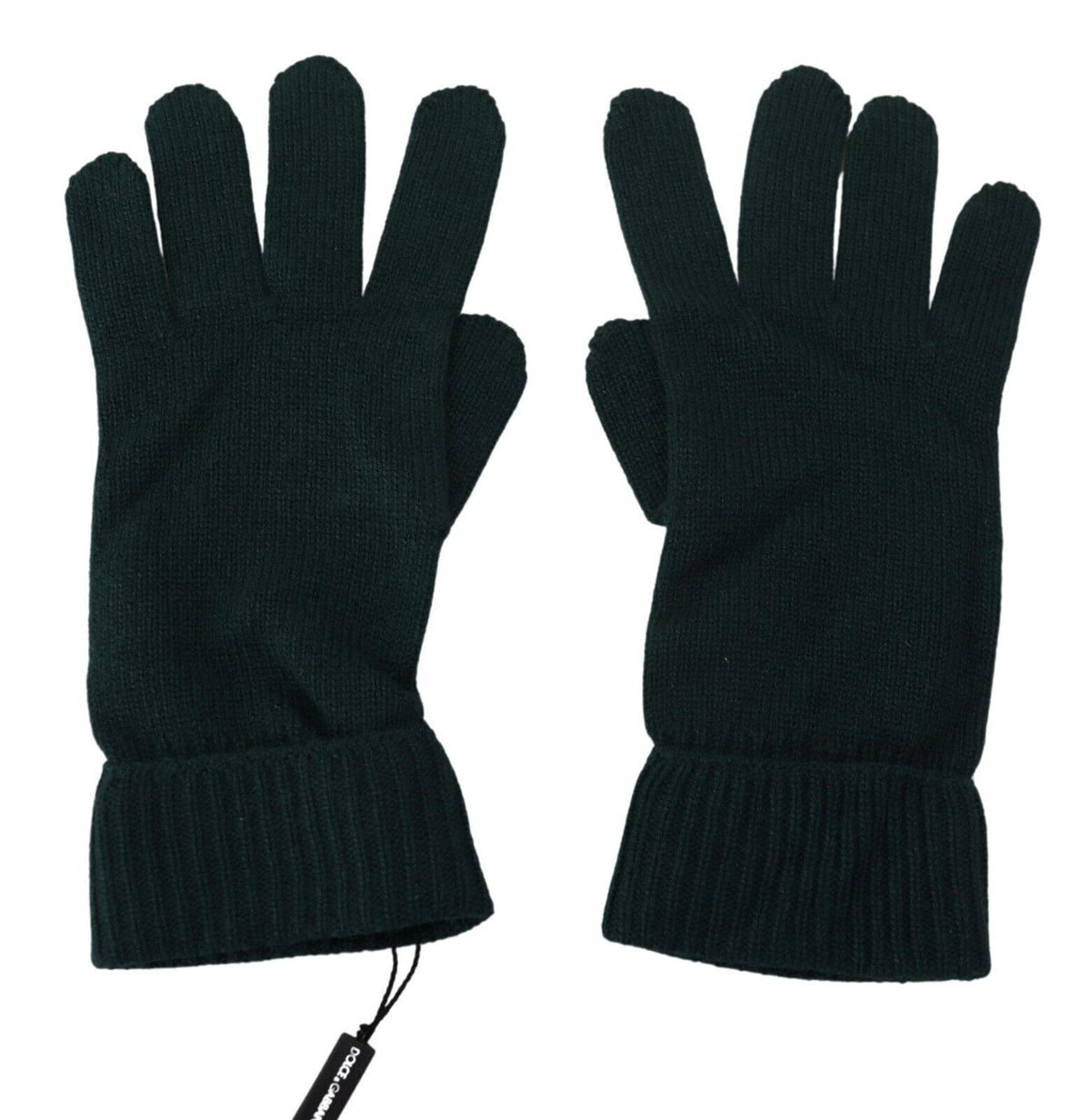 Gants élégants en cachemire vert foncé Dolce &amp; Gabbana