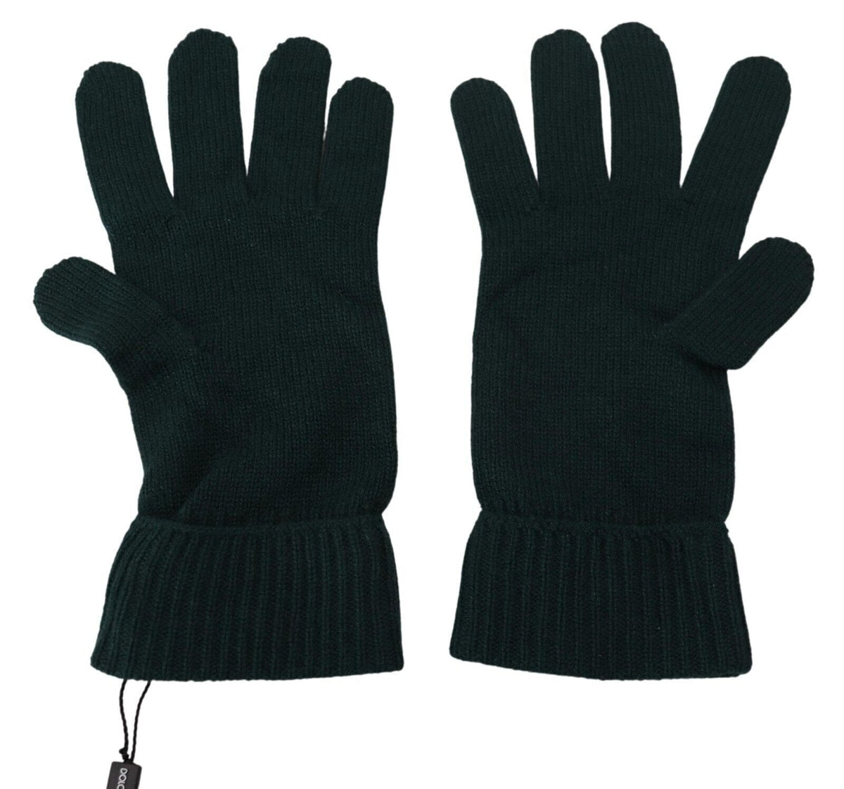 Gants élégants en cachemire vert foncé Dolce &amp; Gabbana