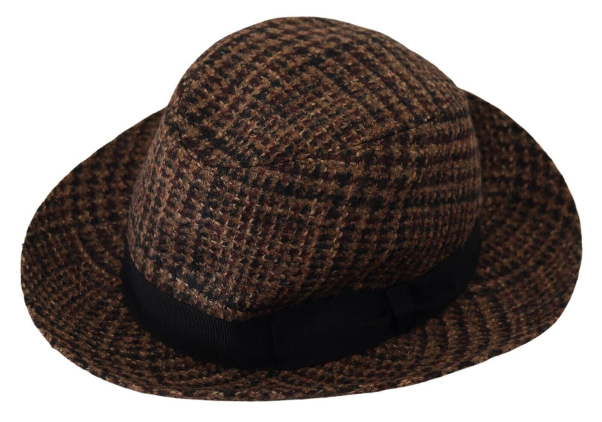 Chapeau Fedora marron élégant Dolce &amp; Gabbana - Accessoire chic d'hiver