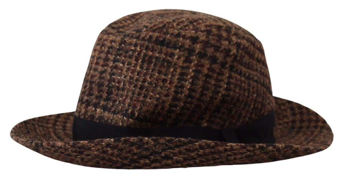 Chapeau Fedora marron élégant Dolce &amp; Gabbana - Accessoire chic d'hiver