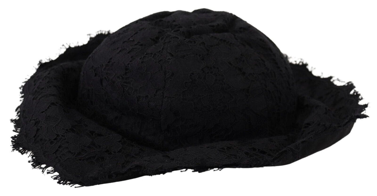 Chapeau de créateur noir élégant Dolce &amp; Gabbana pour le soleil