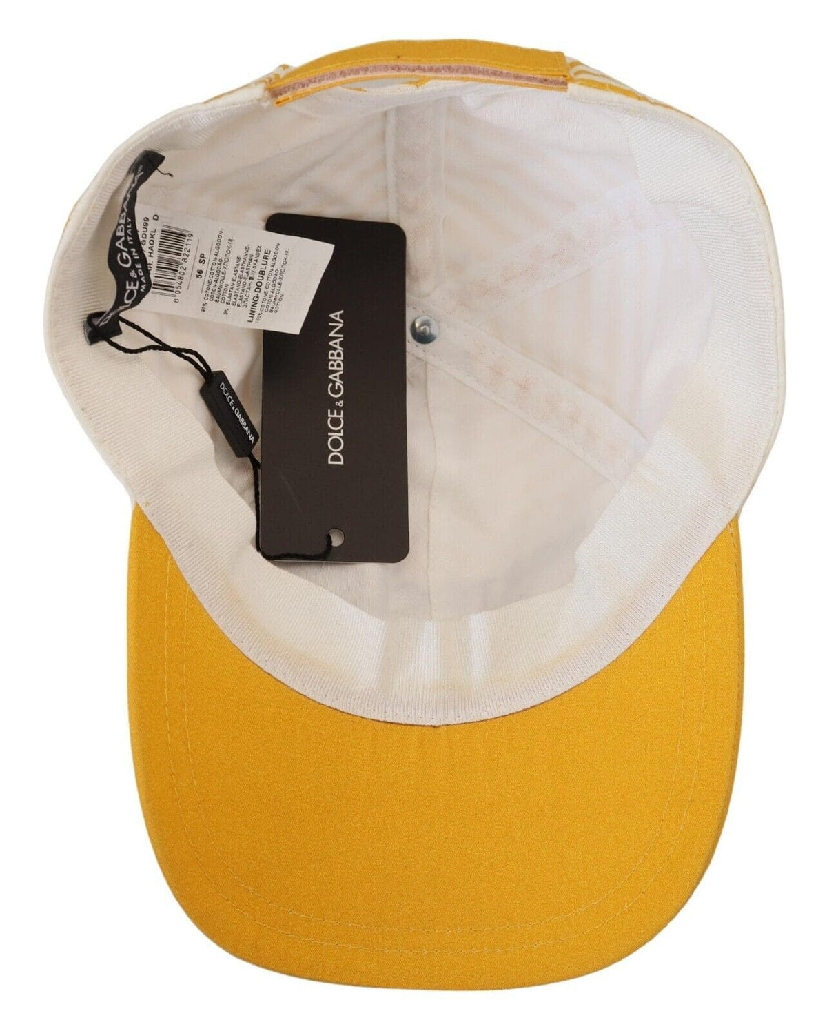 Casquette de baseball élégante en coton rayé Dolce &amp; Gabbana