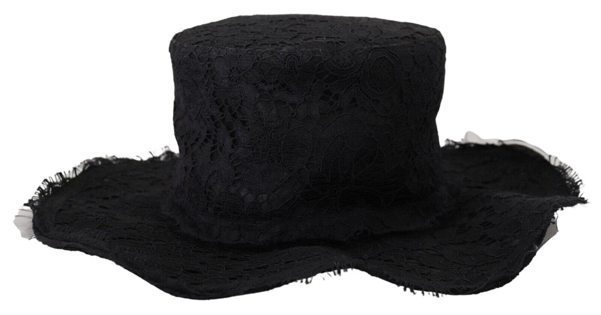 Elegante sombrero de copa negro de Dolce &amp; Gabbana: una declaración de moda atemporal