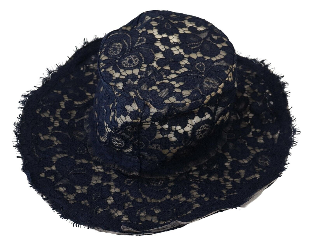 Sombrero elegante de ala ancha azul de Dolce &amp; Gabbana