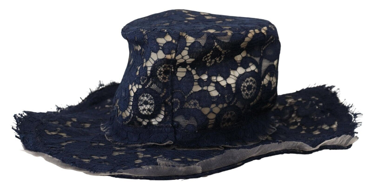 Sombrero elegante de ala ancha azul de Dolce &amp; Gabbana