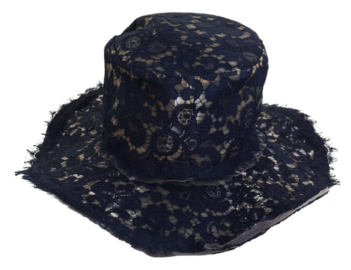 Chapeau bleu élégant à large bord Dolce &amp; Gabbana