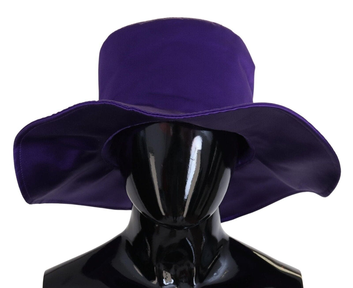 Chapeau haut de forme élégant en soie violette Dolce &amp; Gabbana