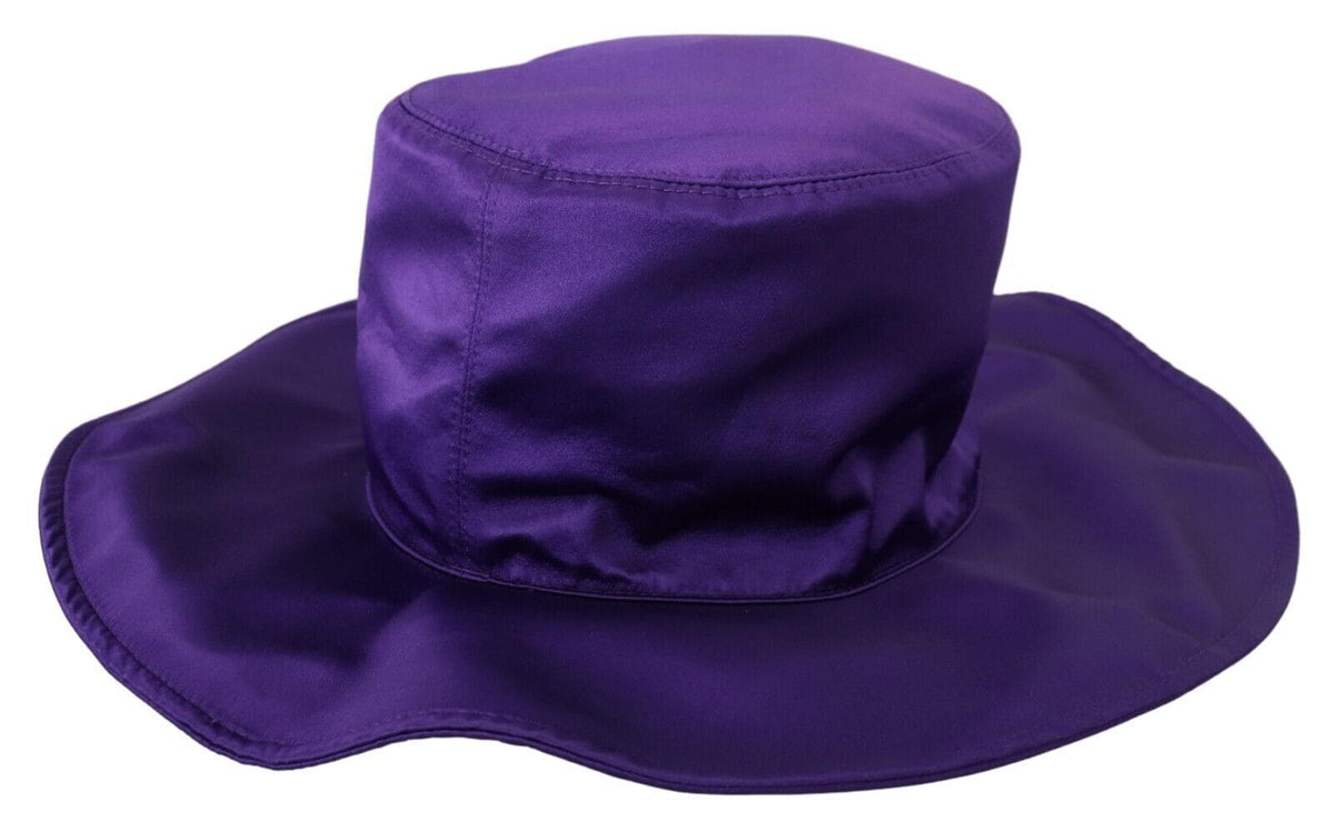 Chapeau haut de forme élégant en soie violette Dolce &amp; Gabbana