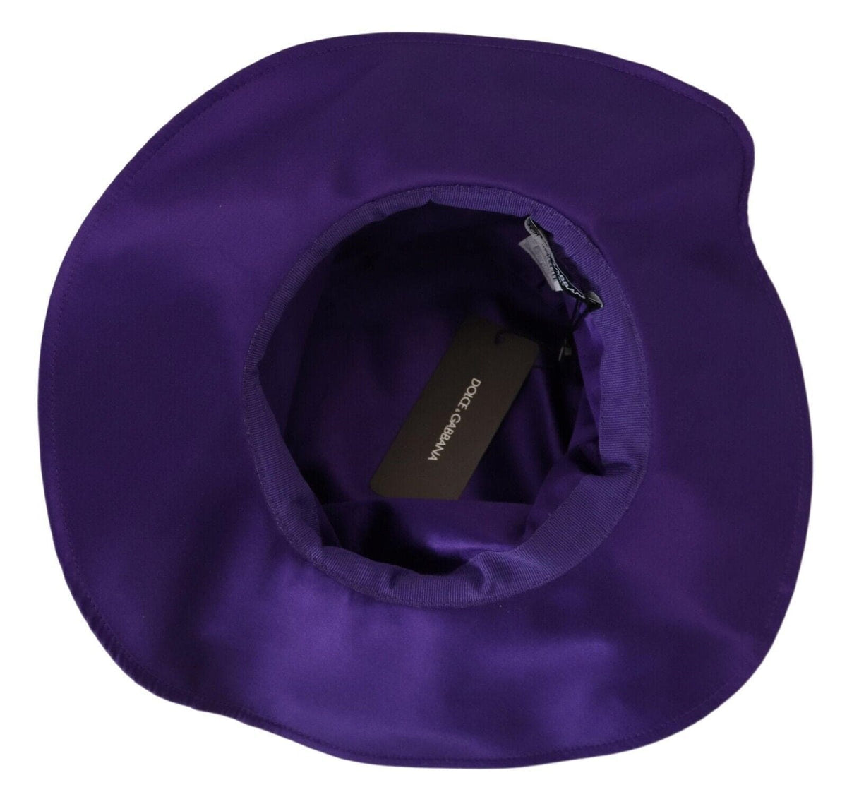 Chapeau haut de forme élégant en soie violette Dolce &amp; Gabbana