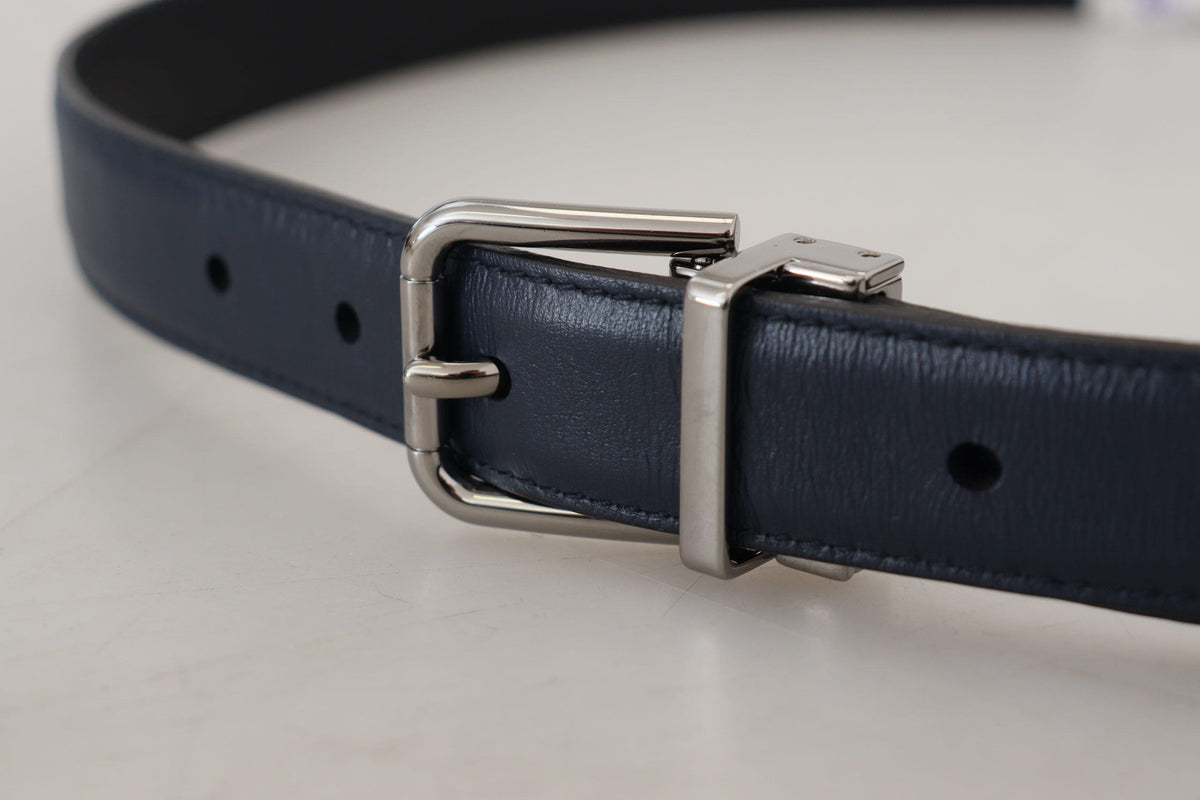 Ceinture élégante en cuir de veau bleu Dolce &amp; Gabbana