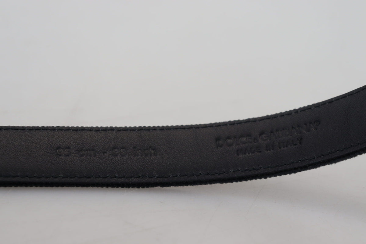 Ceinture élégante en cuir noir Dolce &amp; Gabbana