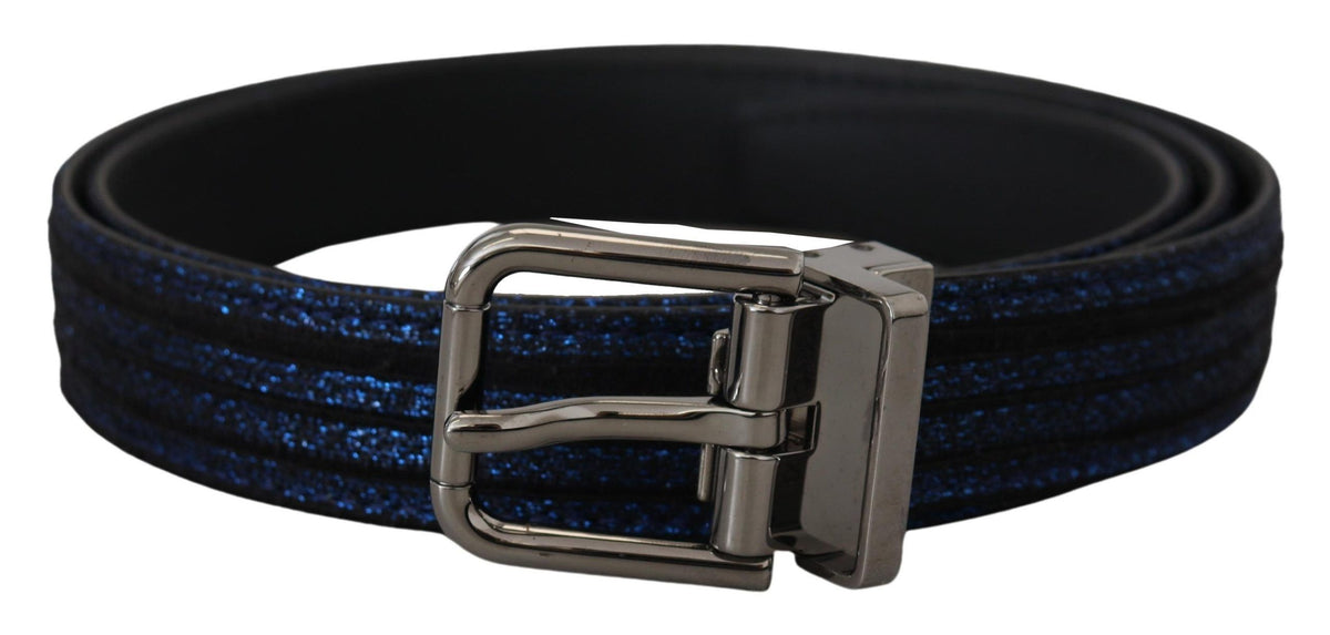 Ceinture élégante en cuir jacquard bleu Dolce &amp; Gabbana