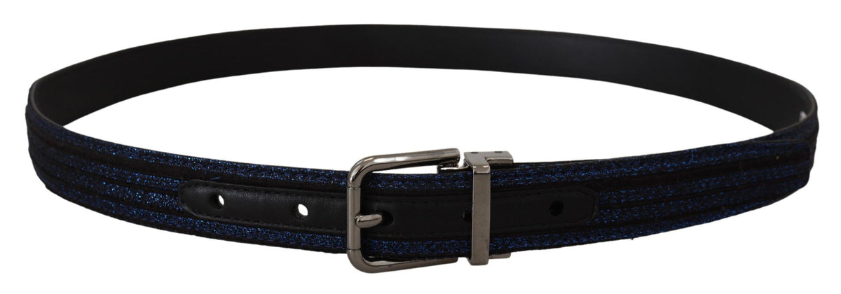 Ceinture élégante en cuir jacquard bleu Dolce &amp; Gabbana