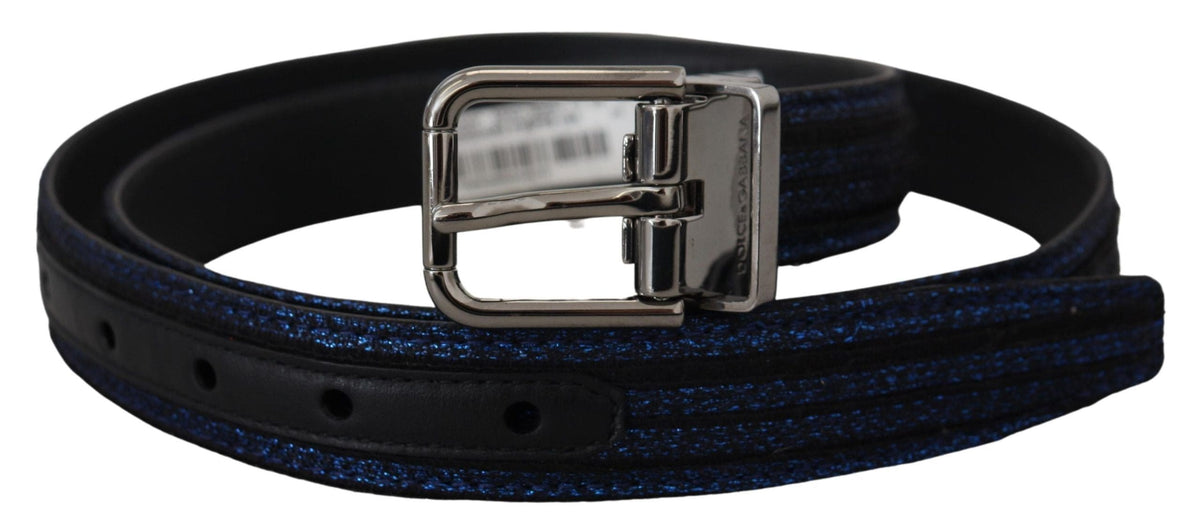 Ceinture élégante en cuir jacquard bleu Dolce &amp; Gabbana