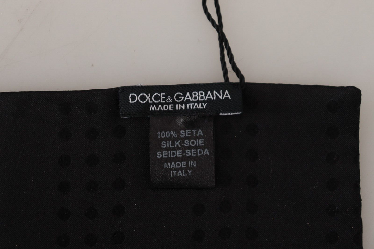 Elegante bufanda de seda y lana con flecos de Dolce &amp; Gabbana en azul oscuro