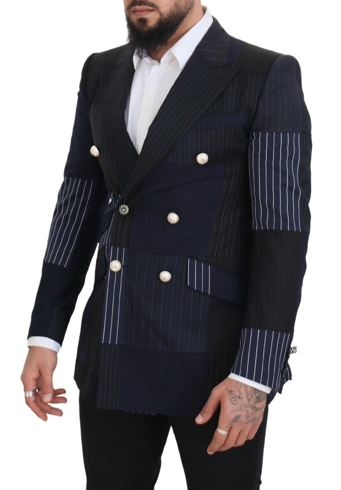 Blazer croisé en laine bleu marine élégant Dolce &amp; Gabbana