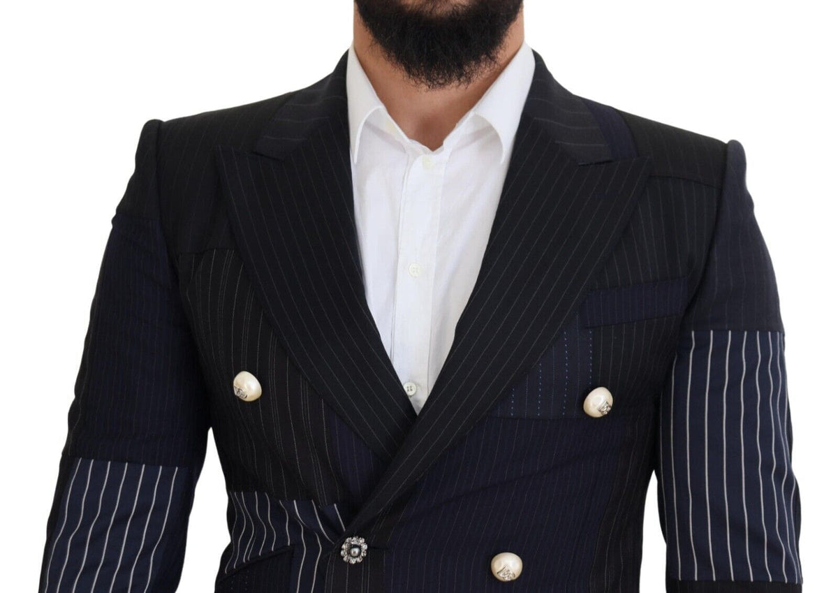 Blazer croisé en laine bleu marine élégant Dolce &amp; Gabbana