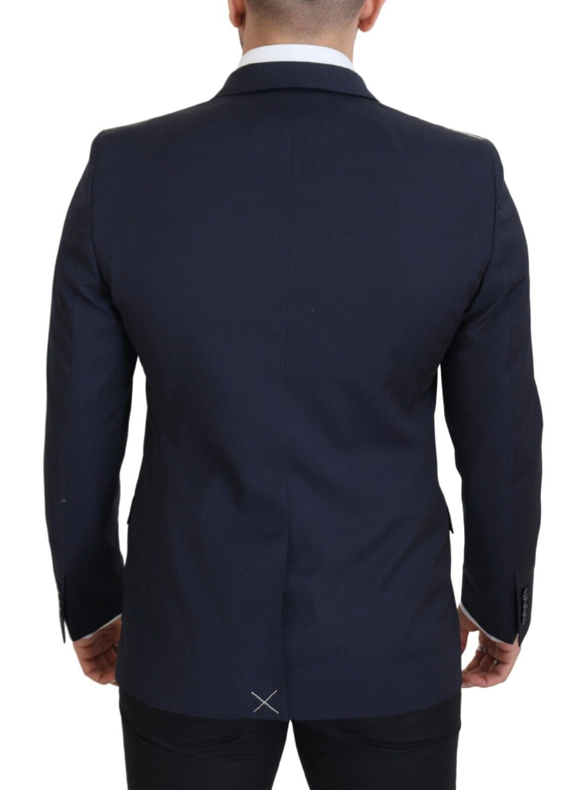 Blazer élégant en laine bleu foncé coupe slim Dolce &amp; Gabbana