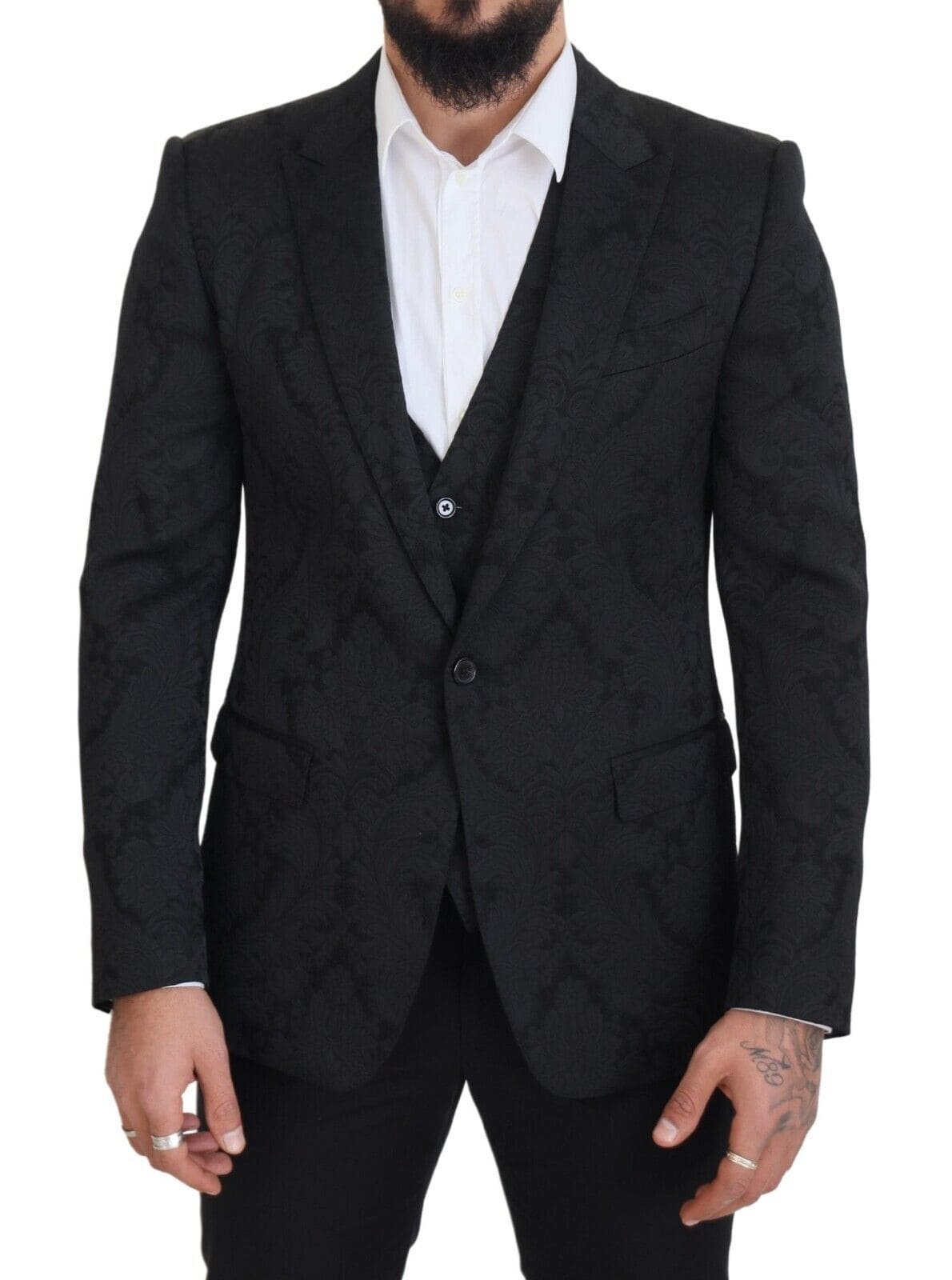 Ensemble veste et gilet de costume élégant Dolce &amp; Gabbana Martini noir