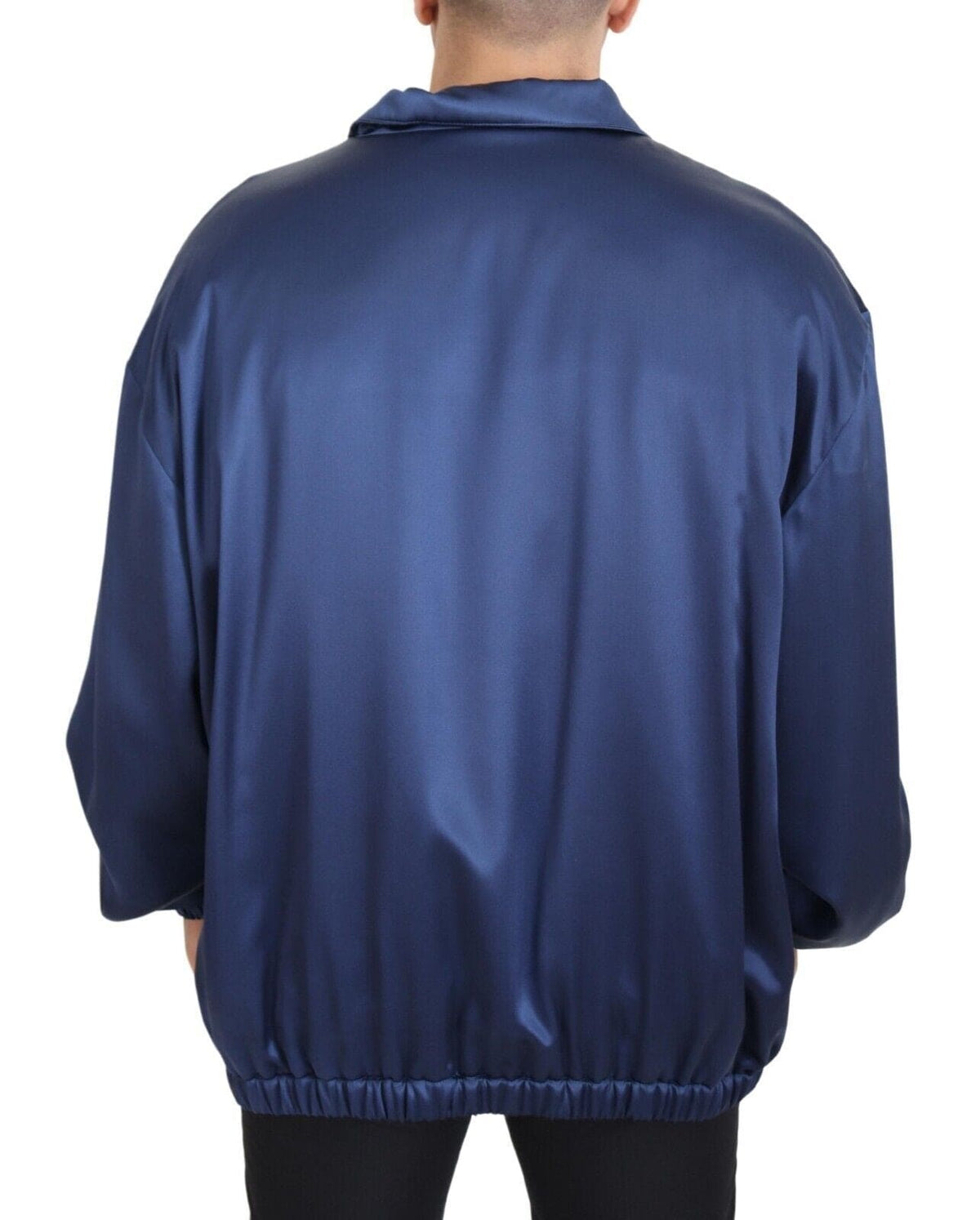 Veste bomber en soie bleu royal Dolce &amp; Gabbana