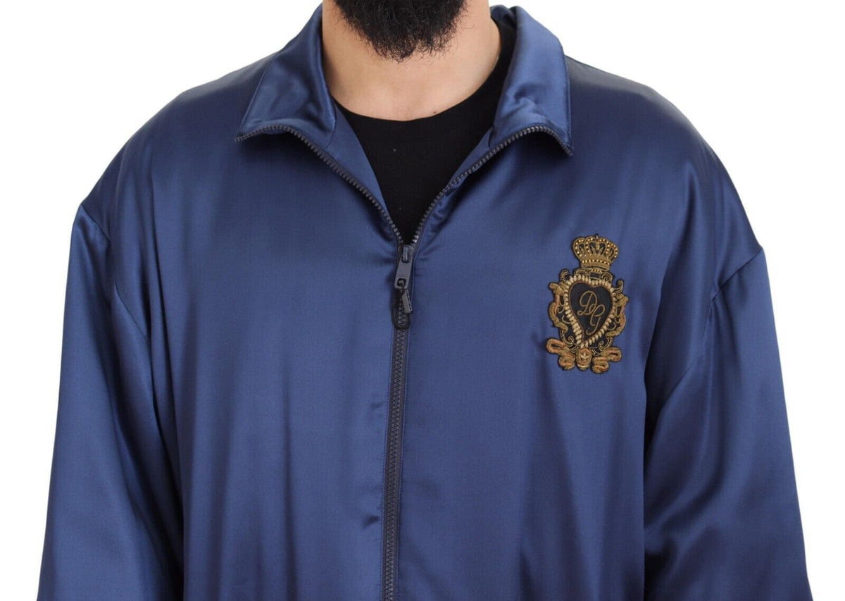 Veste bomber en soie bleu royal Dolce &amp; Gabbana