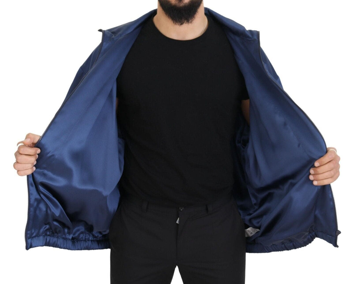 Veste bomber en soie bleu royal Dolce &amp; Gabbana