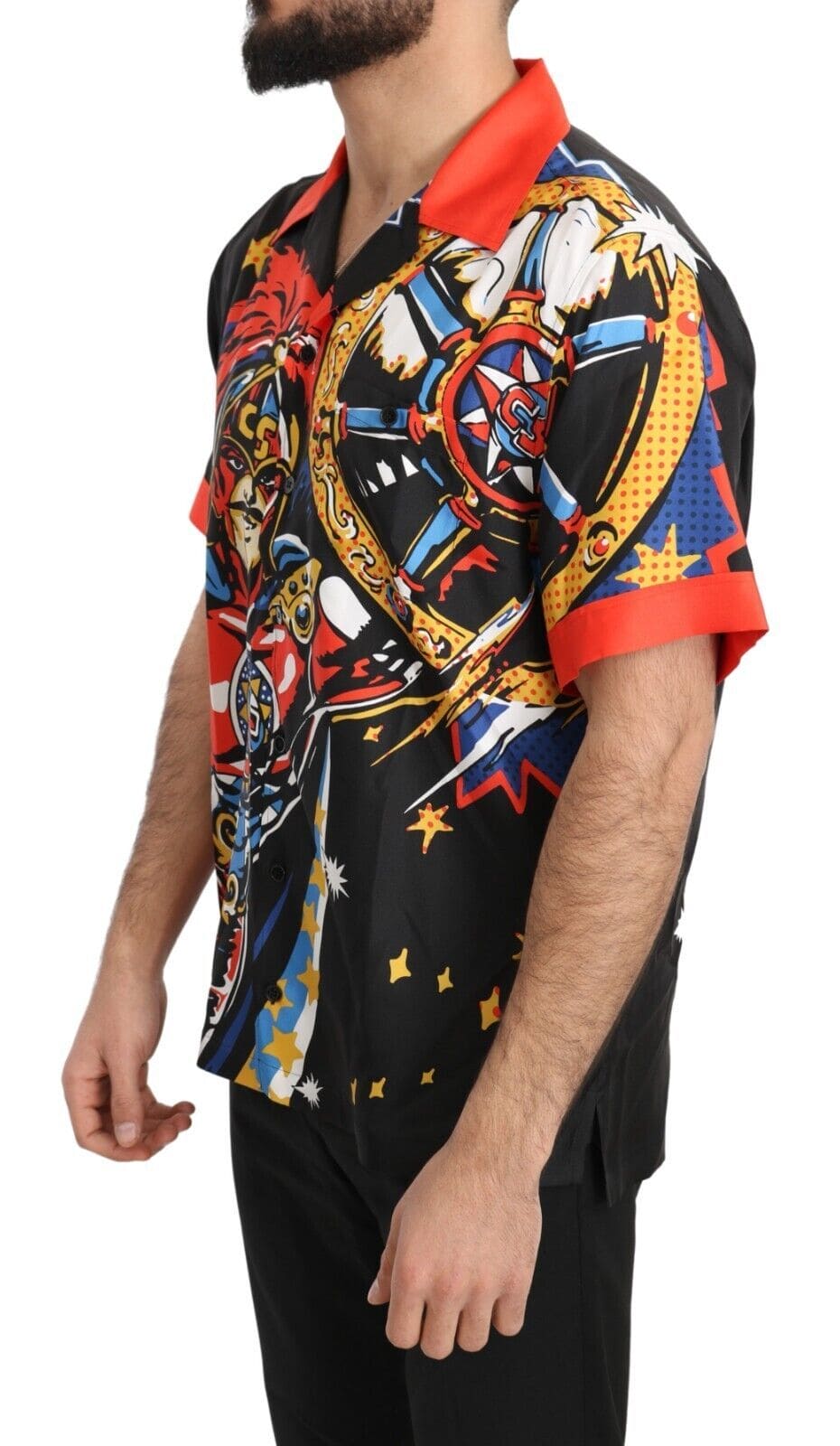 Chemise décontractée élégante en soie multicolore Dolce &amp; Gabbana