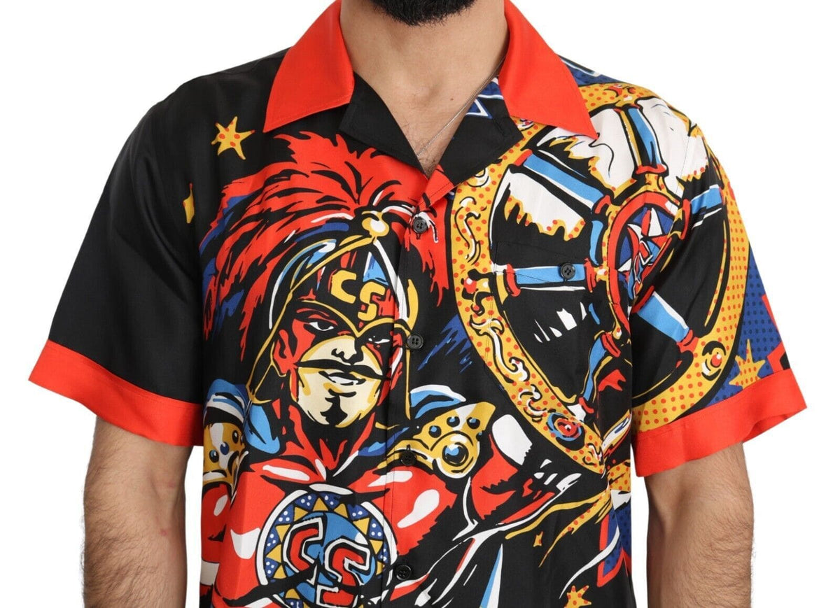 Chemise décontractée élégante en soie multicolore Dolce &amp; Gabbana