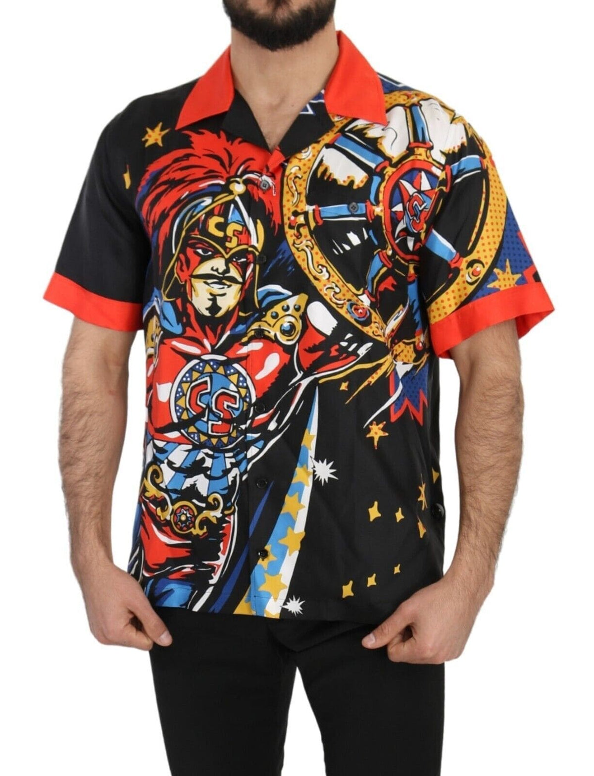 Chemise décontractée élégante en soie multicolore Dolce &amp; Gabbana