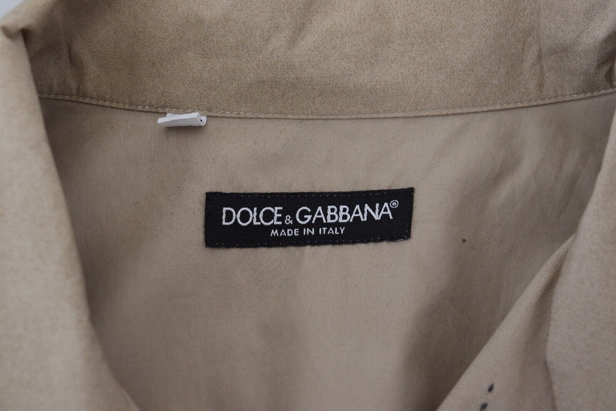 Chemise boutonnée décontractée en coton beige Dolce &amp; Gabbana