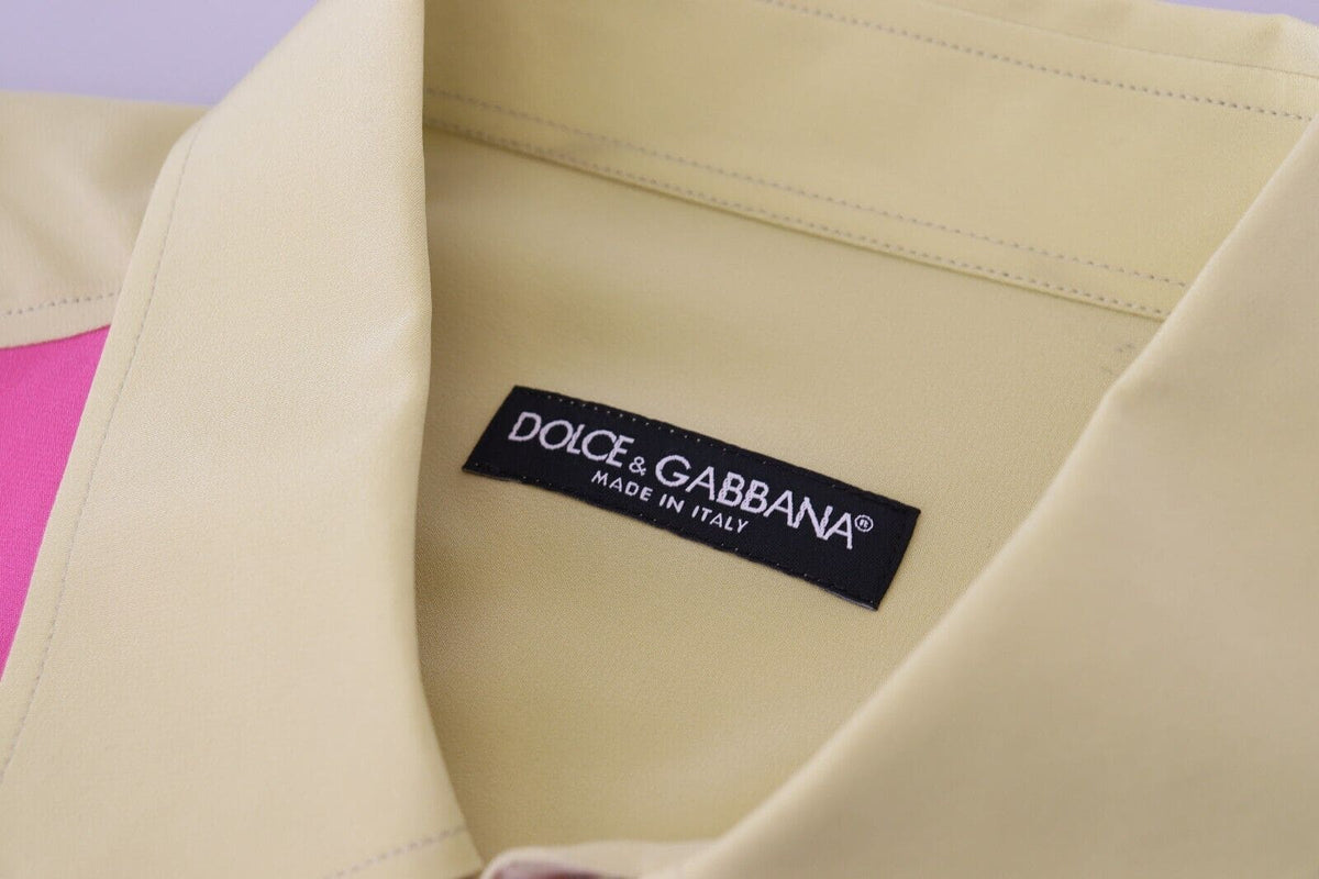 Chemise boutonnée en soie multicolore élégante Dolce &amp; Gabbana