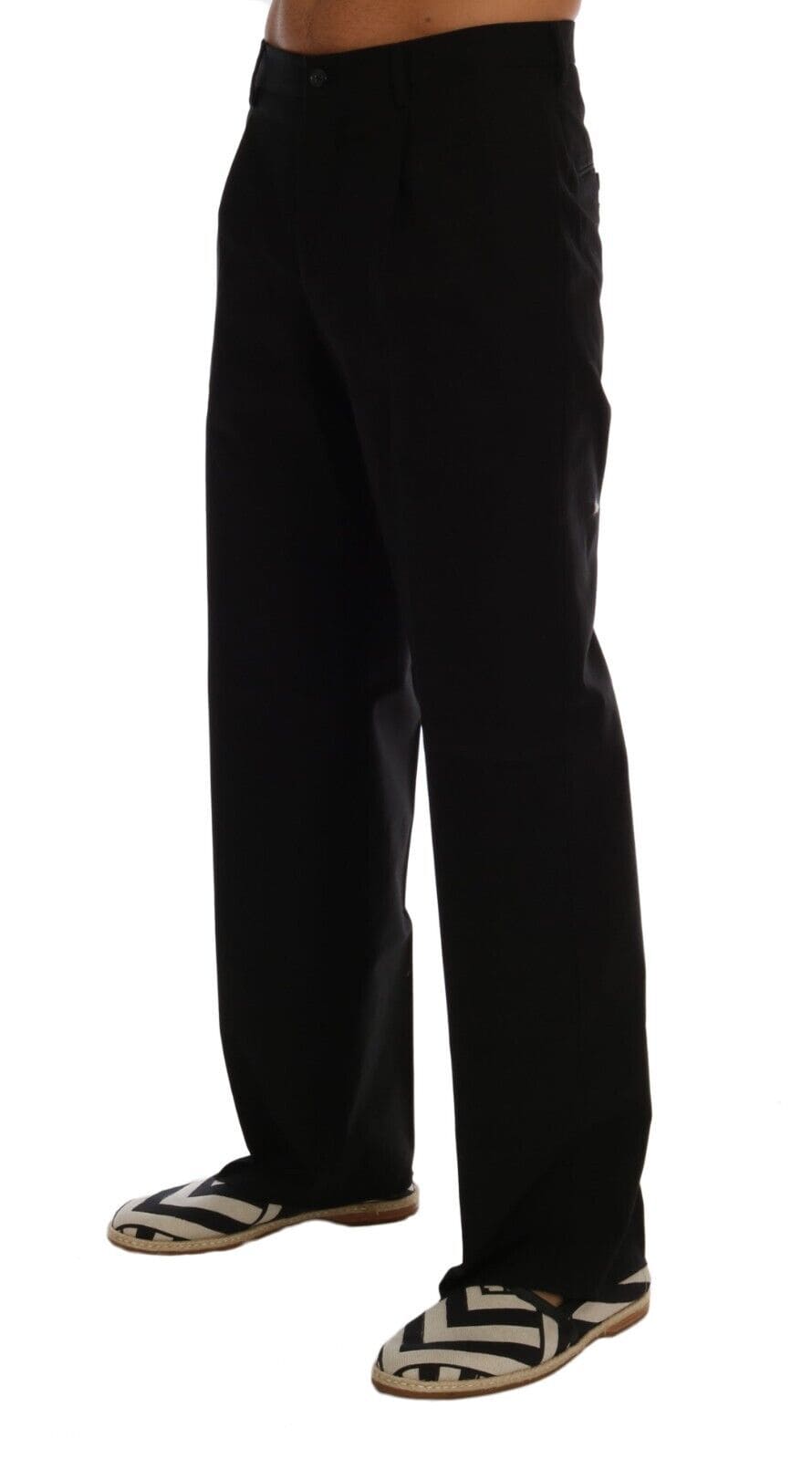 Pantalon élégant en coton stretch noir Dolce &amp; Gabbana