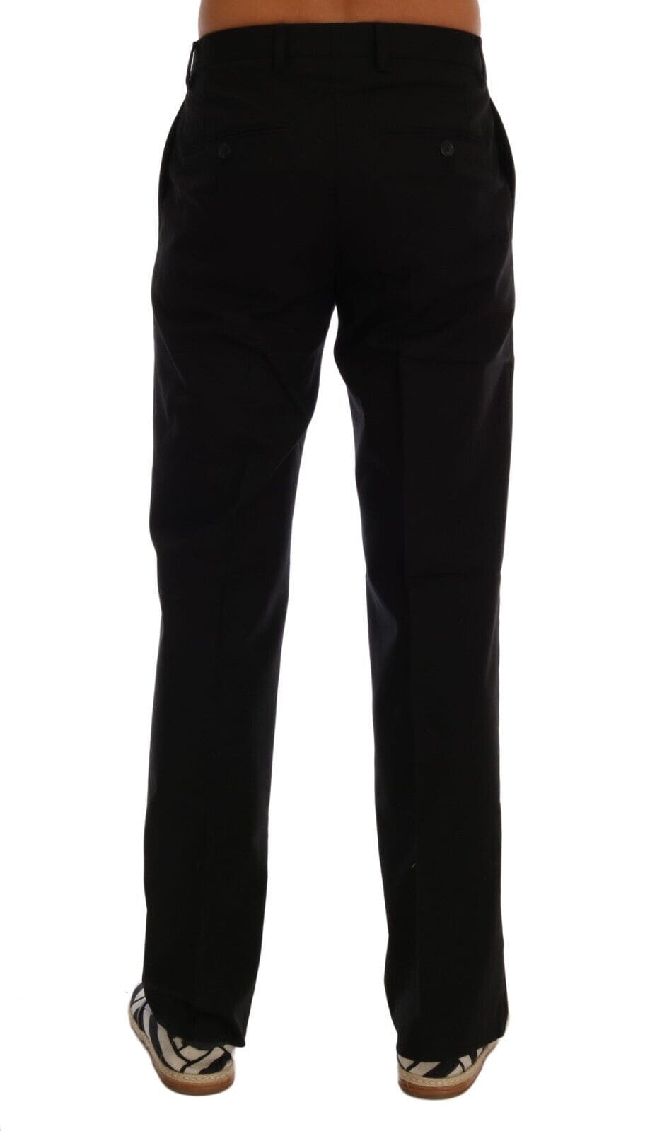 Pantalon élégant en coton stretch noir Dolce &amp; Gabbana