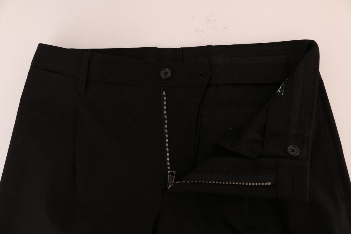 Pantalon élégant en coton stretch noir Dolce &amp; Gabbana