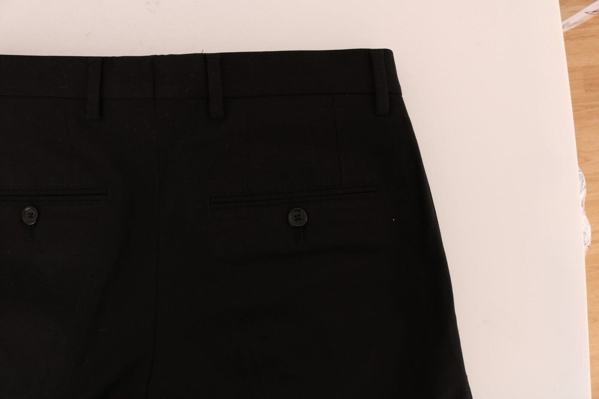 Pantalon élégant en coton stretch noir Dolce &amp; Gabbana