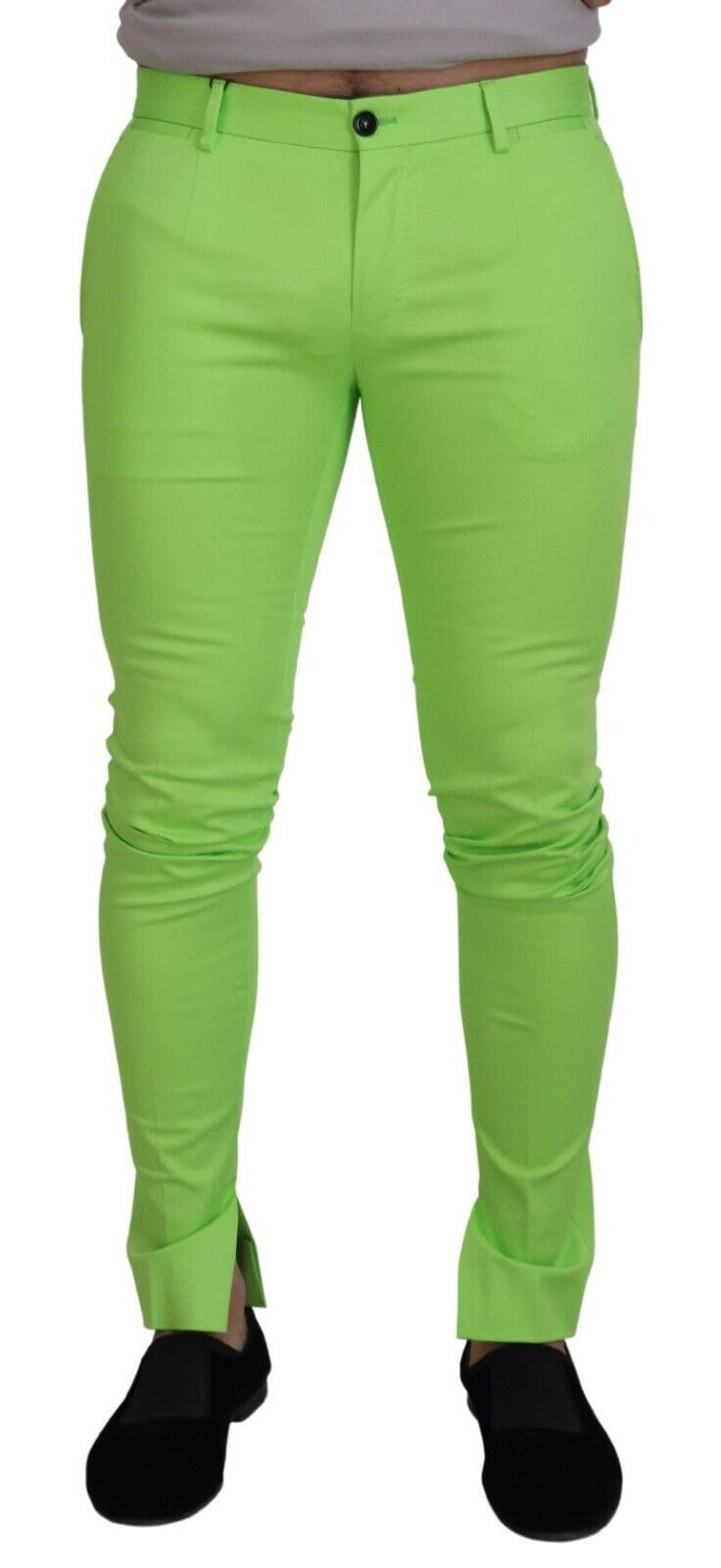 Pantalon chino élégant en coton vert clair Dolce &amp; Gabbana