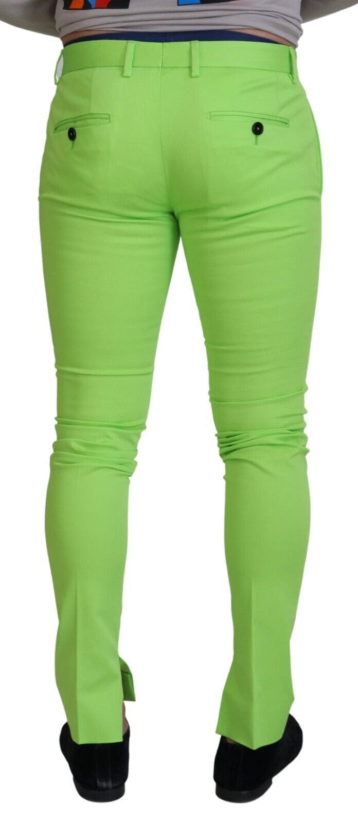 Pantalon chino élégant en coton vert clair Dolce &amp; Gabbana