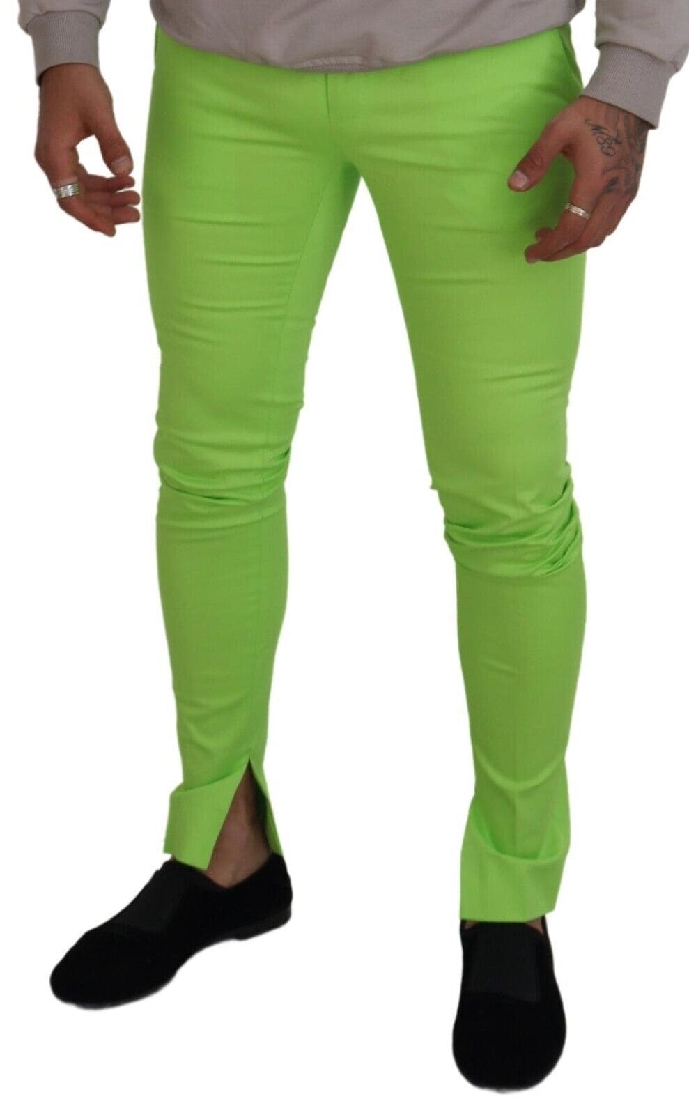 Pantalon chino élégant en coton vert clair Dolce &amp; Gabbana