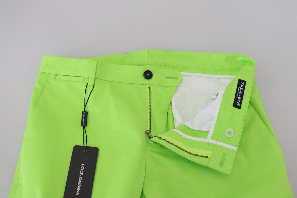 Pantalon chino élégant en coton vert clair Dolce &amp; Gabbana