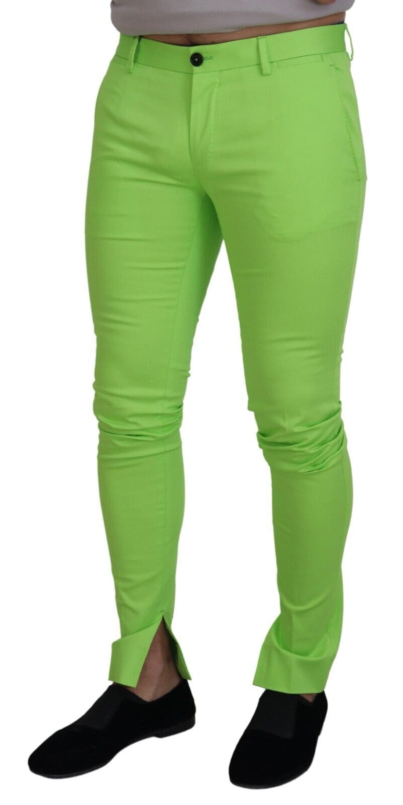 Pantalon chino élégant en coton vert clair Dolce &amp; Gabbana