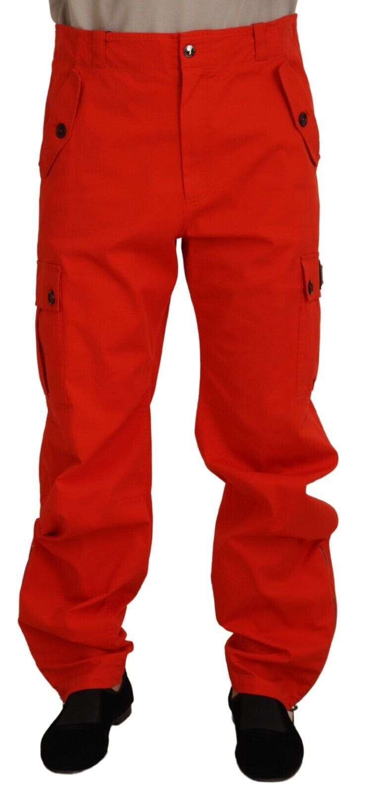 Pantalon élégant en coton mélangé rouge Dolce &amp; Gabbana