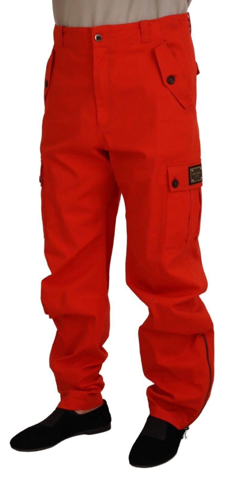 Pantalon élégant en coton mélangé rouge Dolce &amp; Gabbana