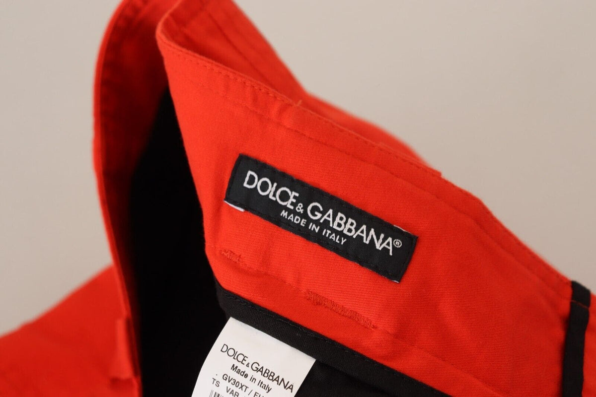 Pantalon élégant en coton mélangé rouge Dolce &amp; Gabbana