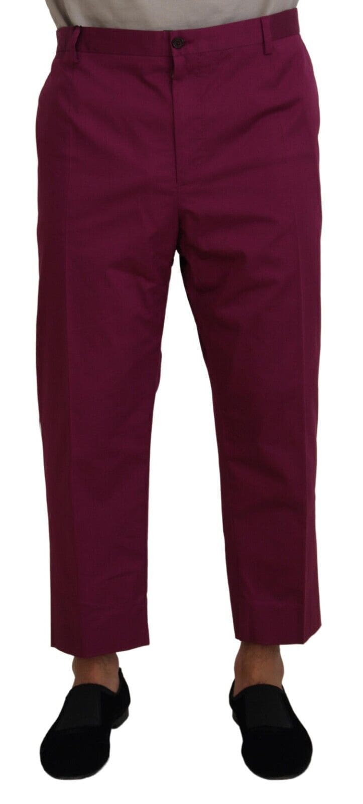 Pantalon élégant en coton stretch magenta Dolce &amp; Gabbana