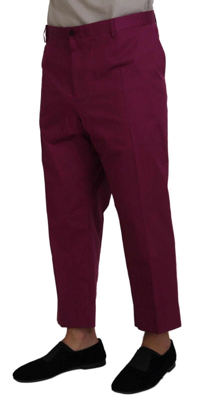 Pantalon élégant en coton stretch magenta Dolce &amp; Gabbana