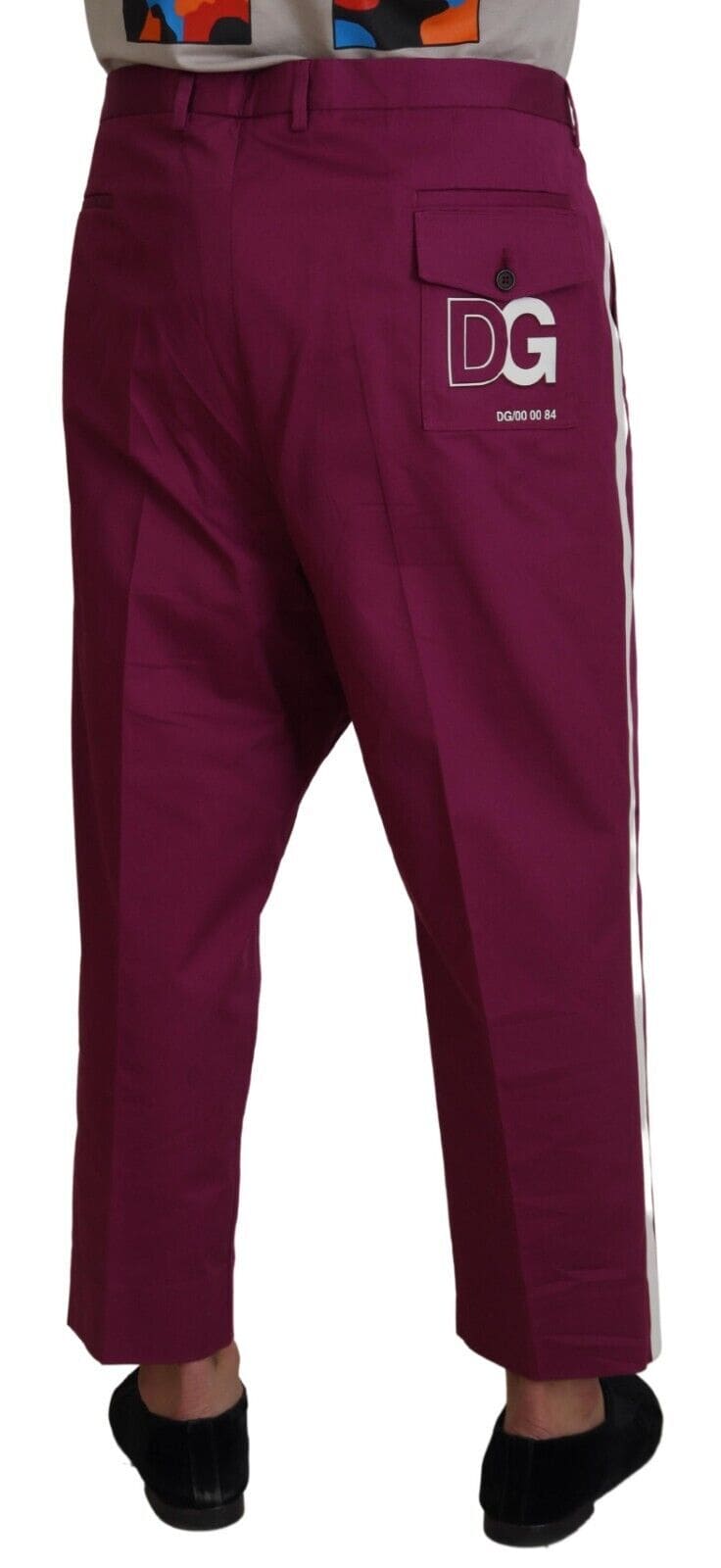 Pantalon élégant en coton stretch magenta Dolce &amp; Gabbana