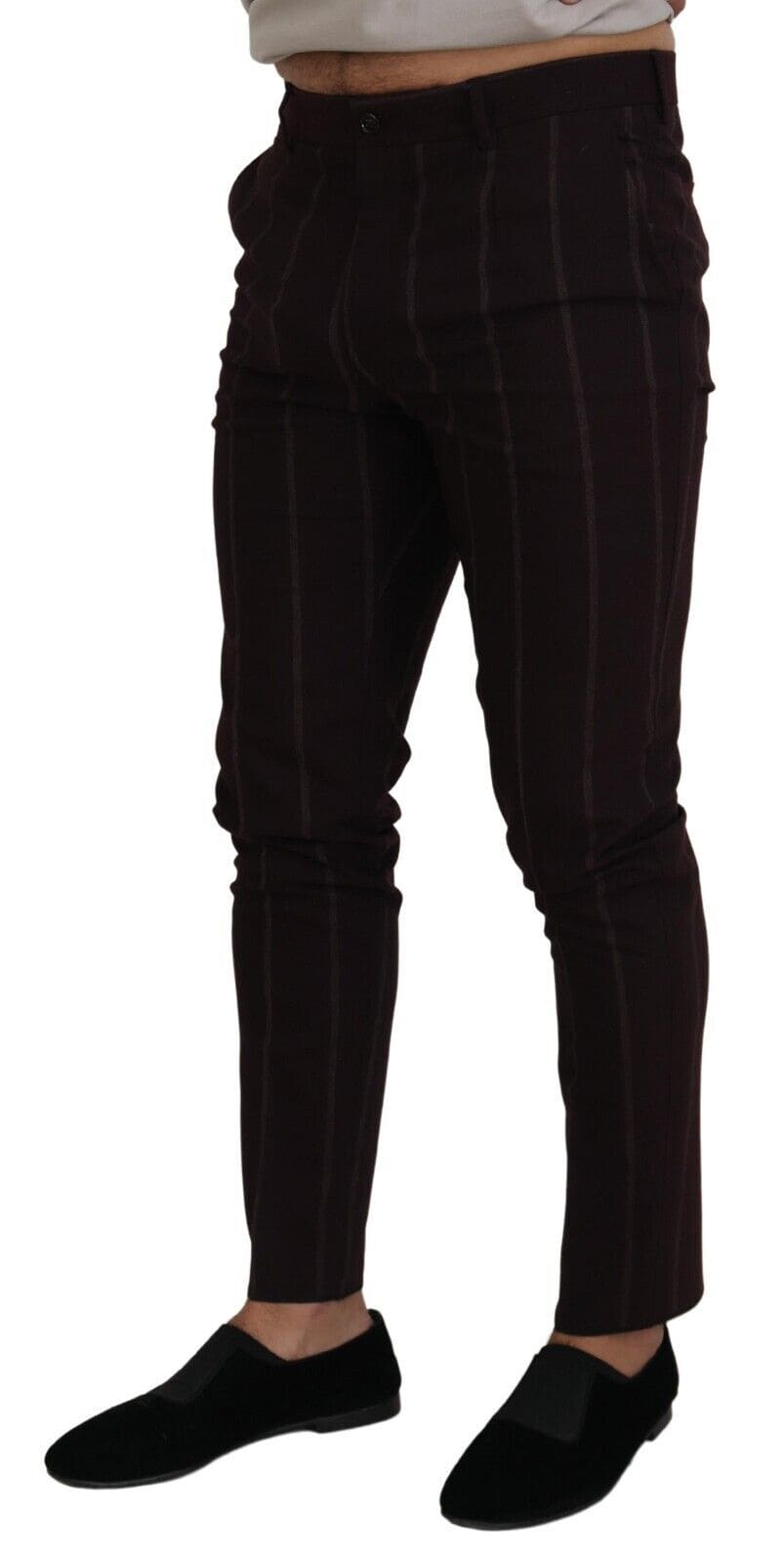 Pantalon élégant en laine mélangée marron Dolce &amp; Gabbana