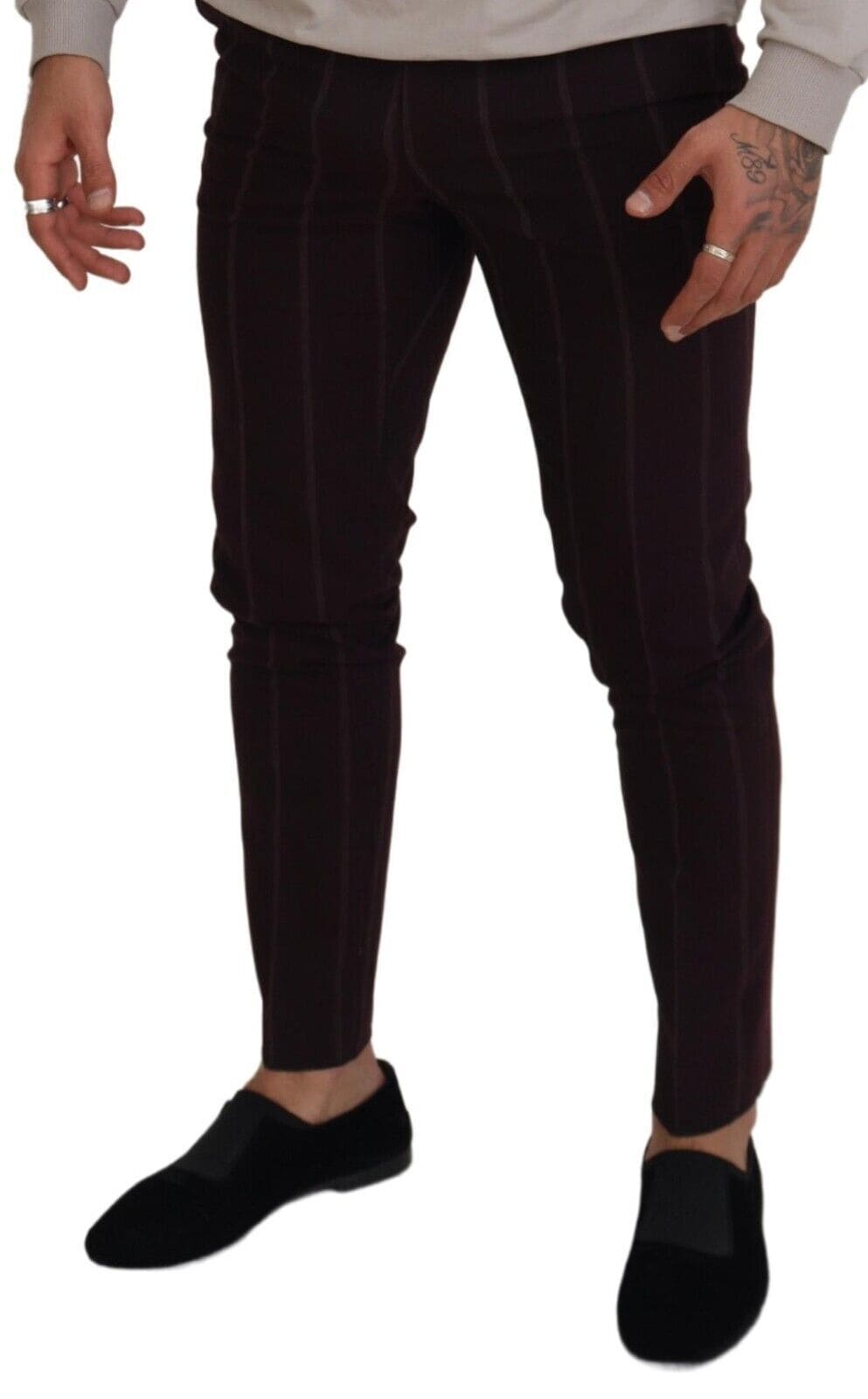 Pantalon élégant en laine mélangée marron Dolce &amp; Gabbana