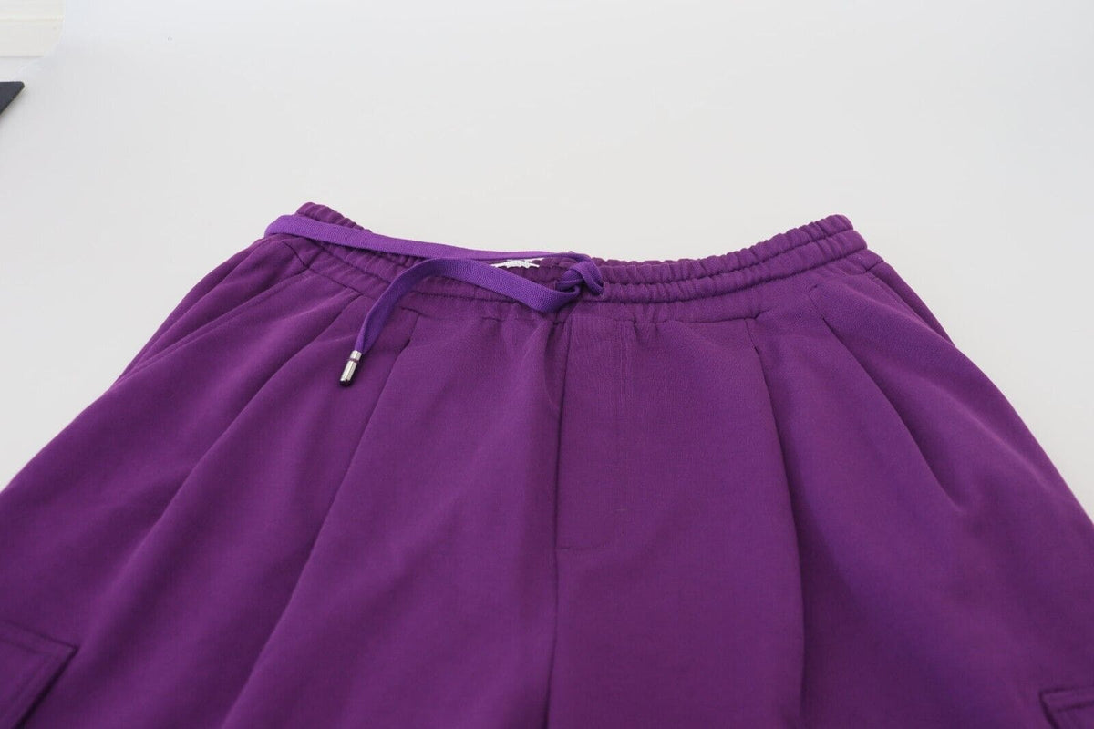 Pantalones deportivos elegantes de algodón color morado de Dolce &amp; Gabbana